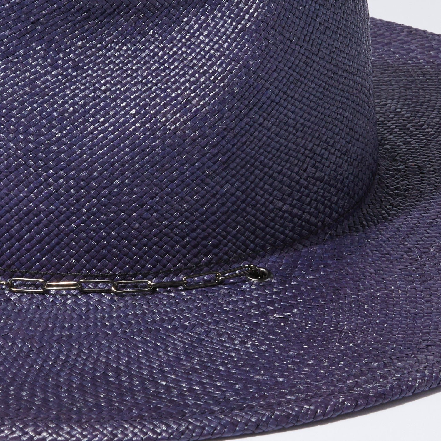 Straw Classic Hat - Neon Navy w/ Metal Trim