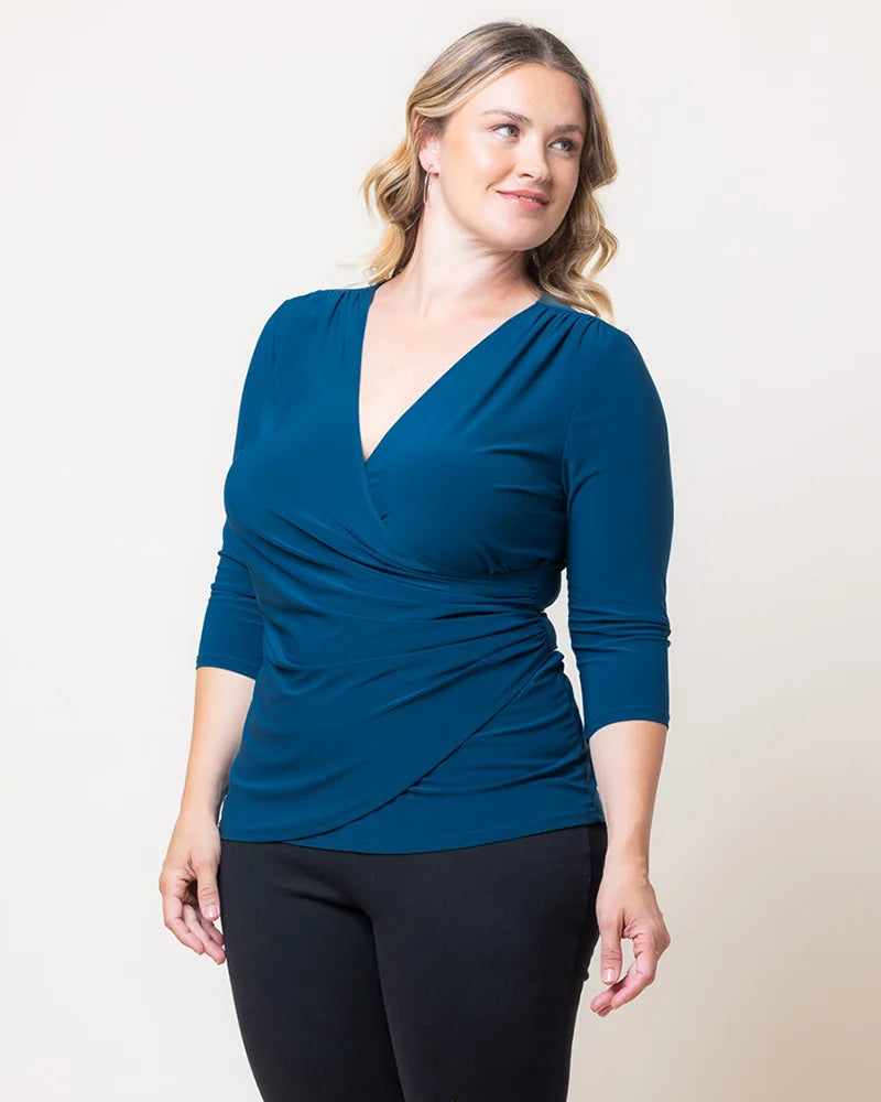 Plus Size Femme Fatale Faux Wrap Top