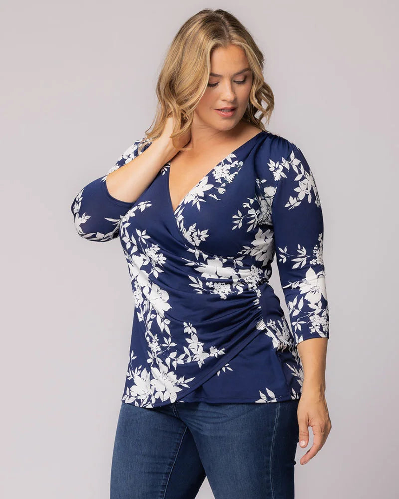 Plus Size Femme Fatale Faux Wrap Top