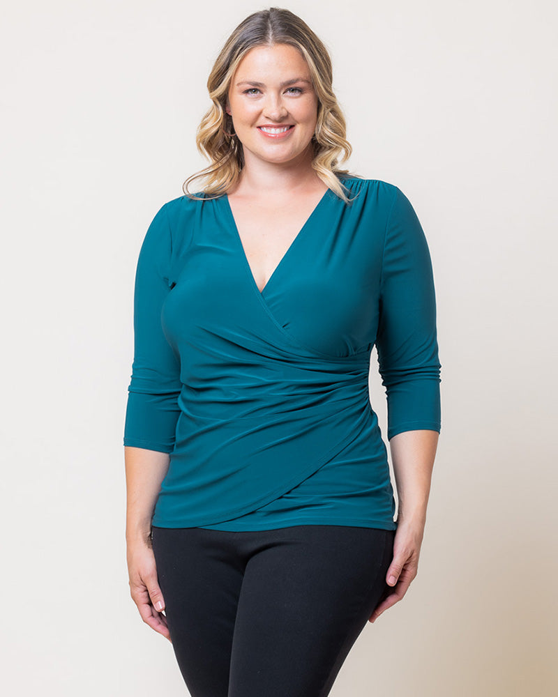 Plus Size Femme Fatale Faux Wrap Top