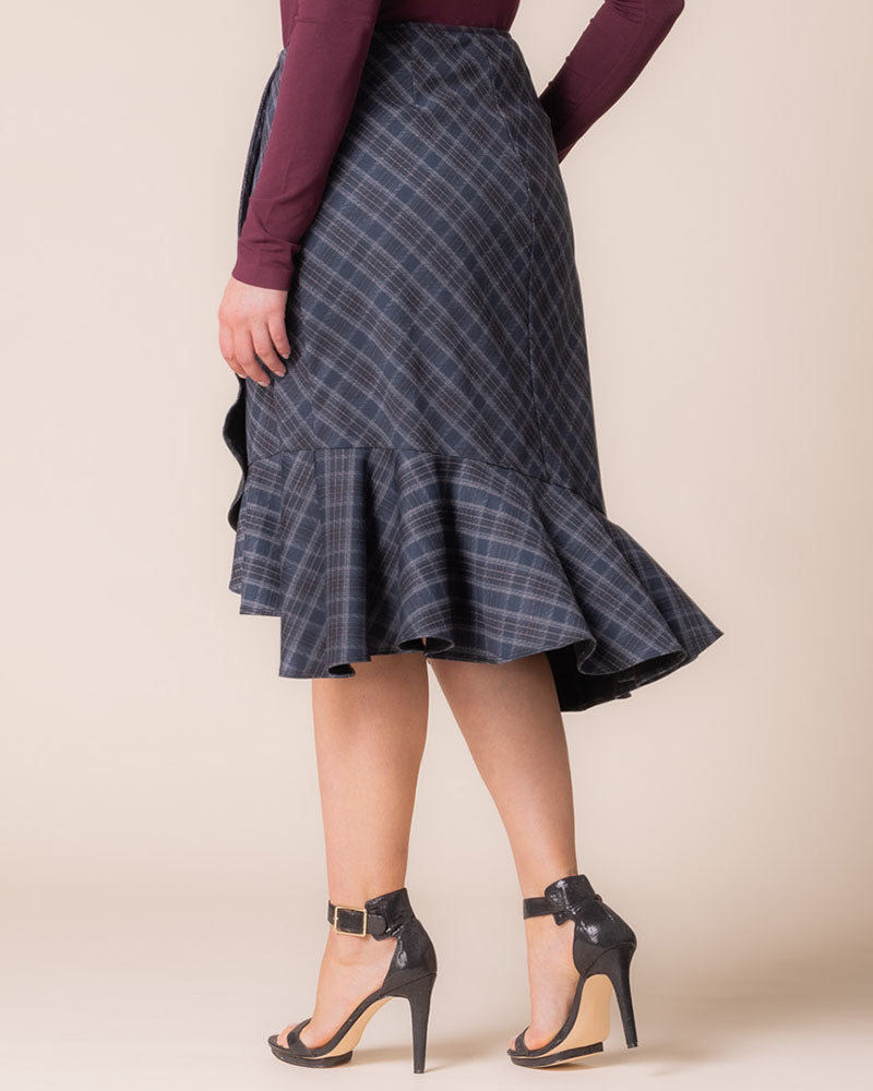 Plus Size Carina Plaid Flounce Skirt