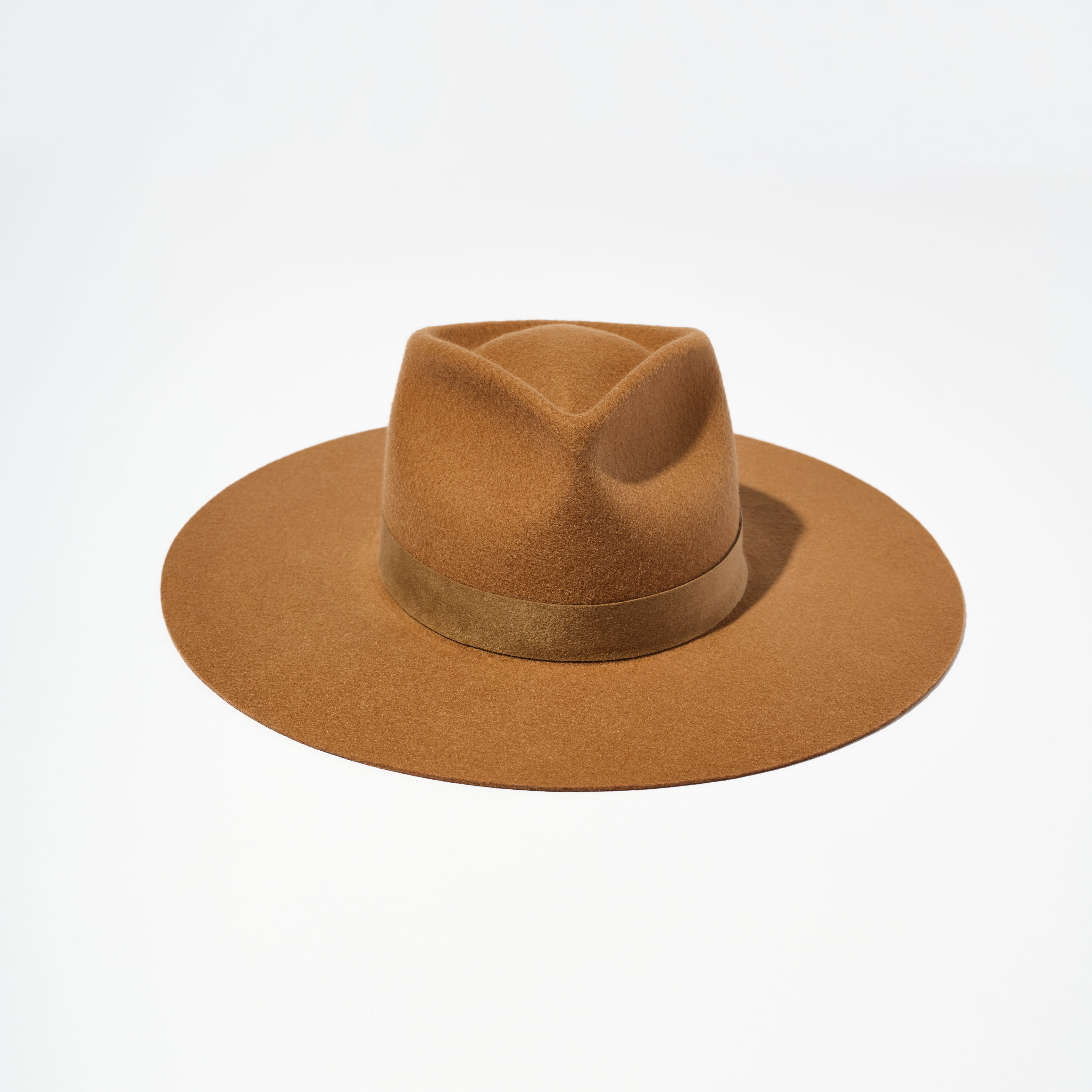 Teardrop Wool Hat - Brown Sugar w/ Suede Trim