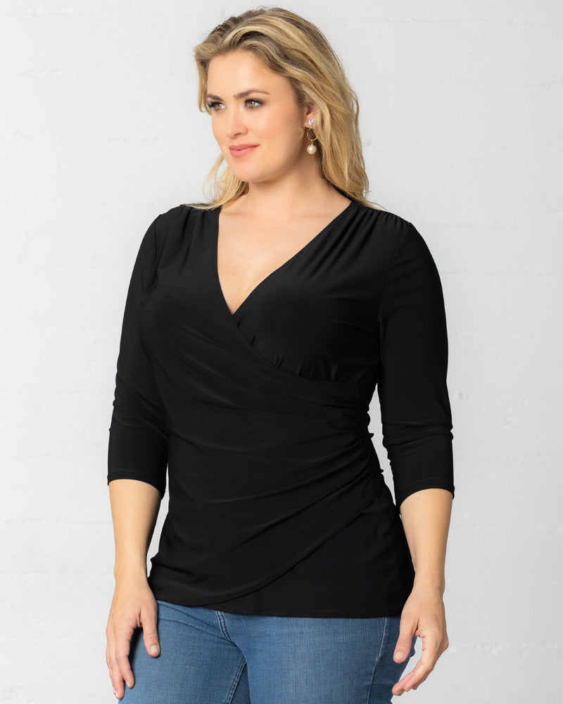 Plus Size Femme Fatale Faux Wrap Top