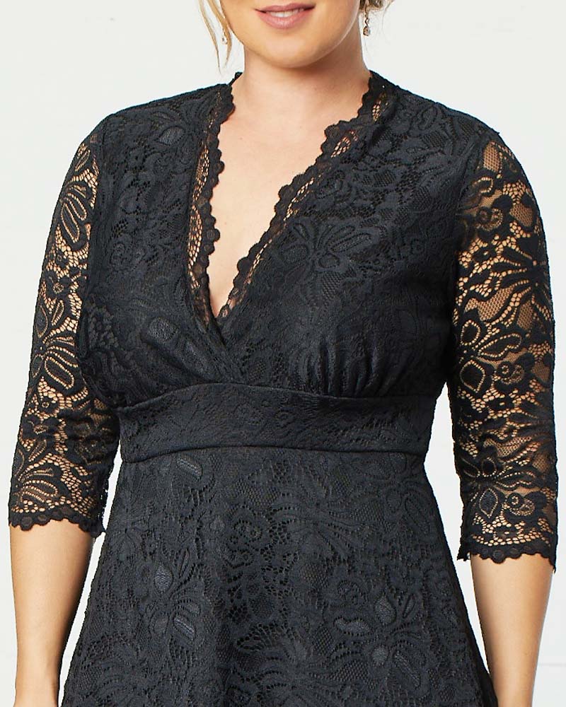 Plus Size Mademoiselle Lace Cocktail Dress