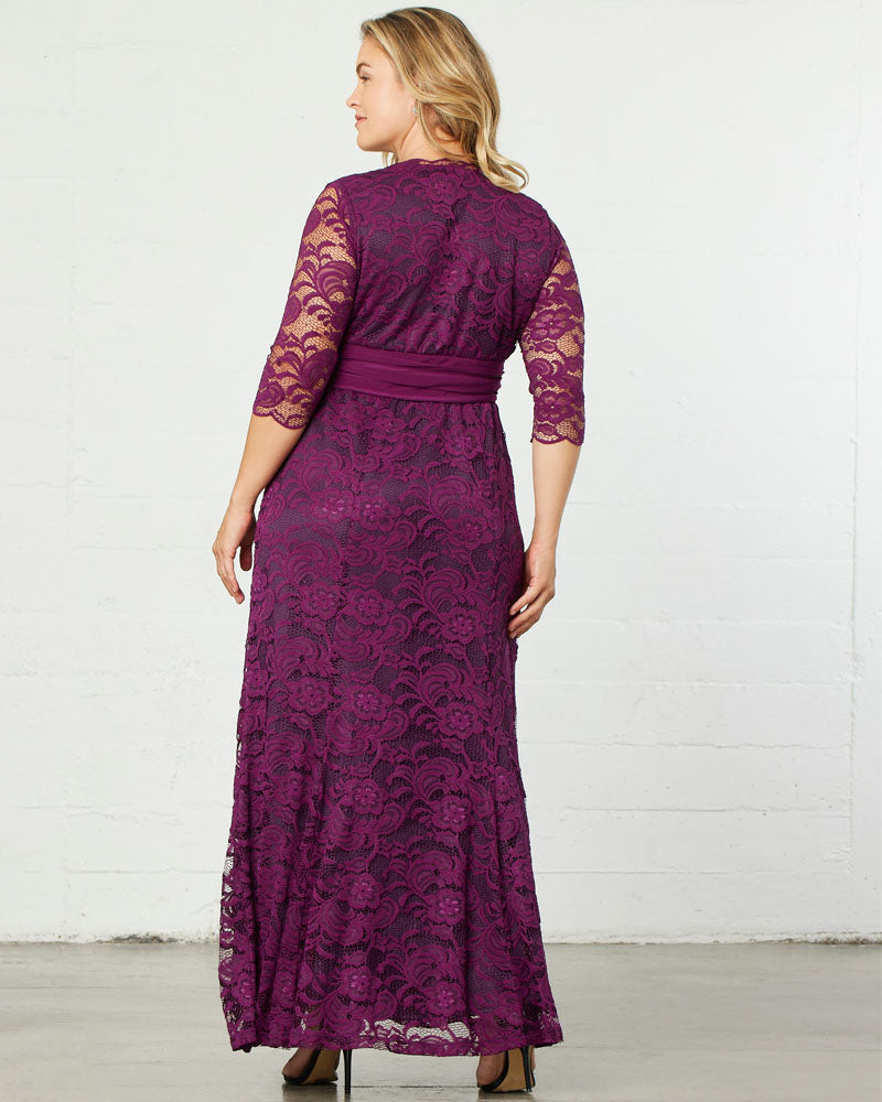 Plus Size Screen Siren Lace Evening Gown