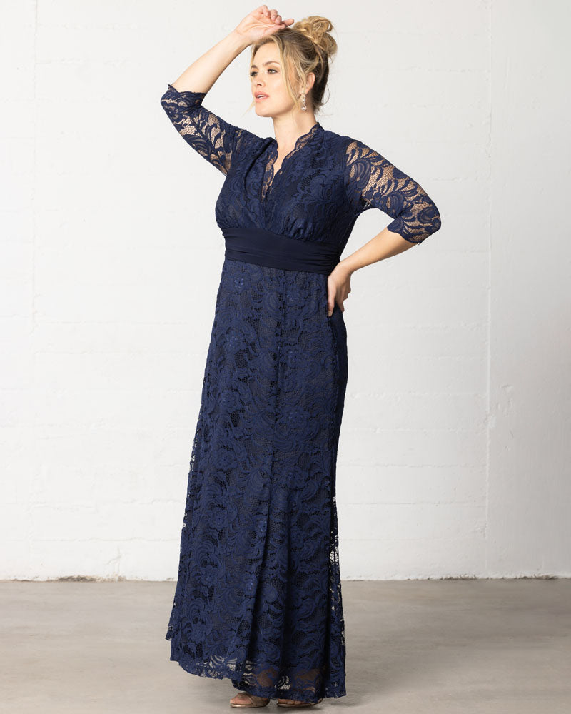 Plus Size Screen Siren Lace Evening Gown