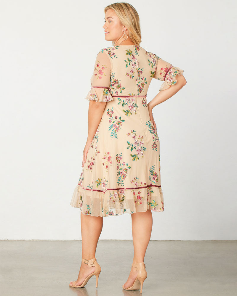 Plus Size Wildflower Embroidered Dress