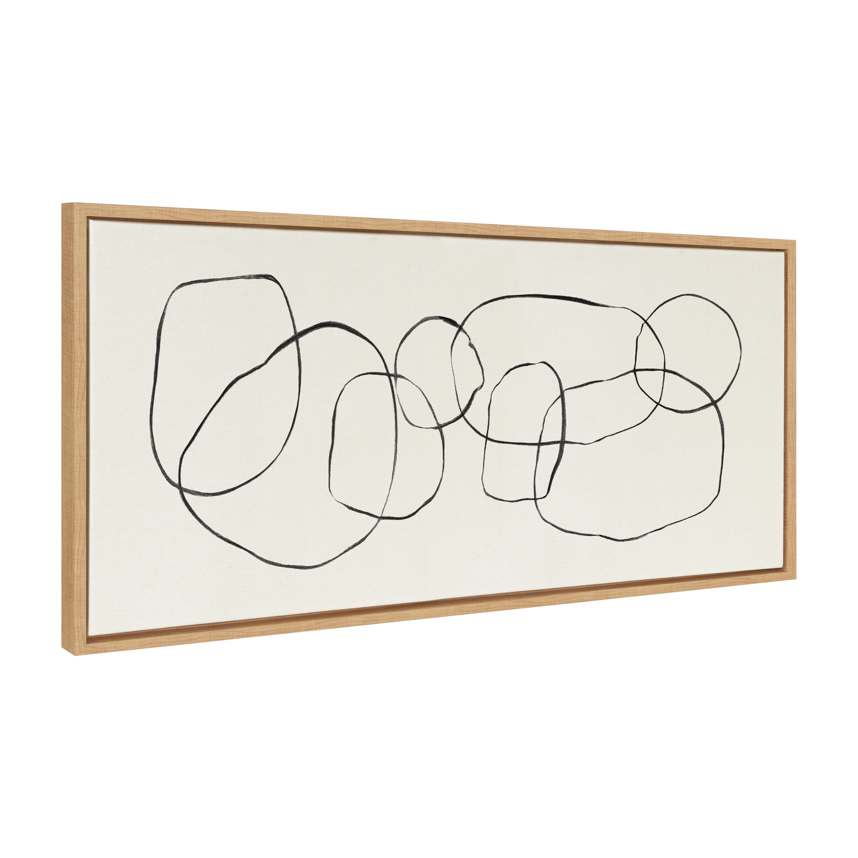 Sylvie Dancing Circles Framed Canvas by Teju Reval of SnazzyHues