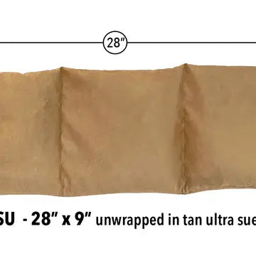 Hot Cherry Stone Triple Square Pillow - Tan Ultra-Suede