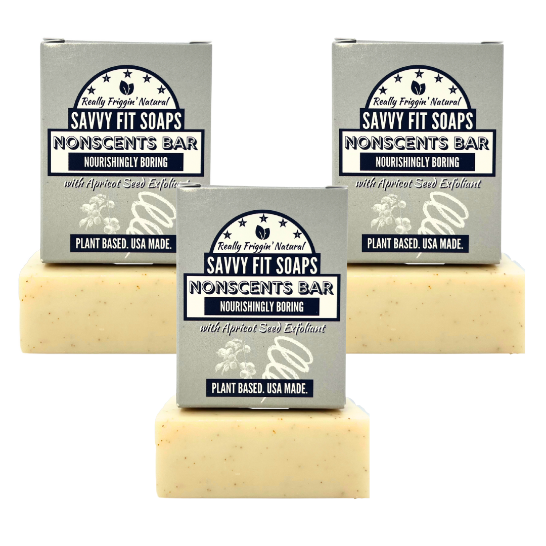 Nonscents Exfoliating Bar Soap - 3 Pack