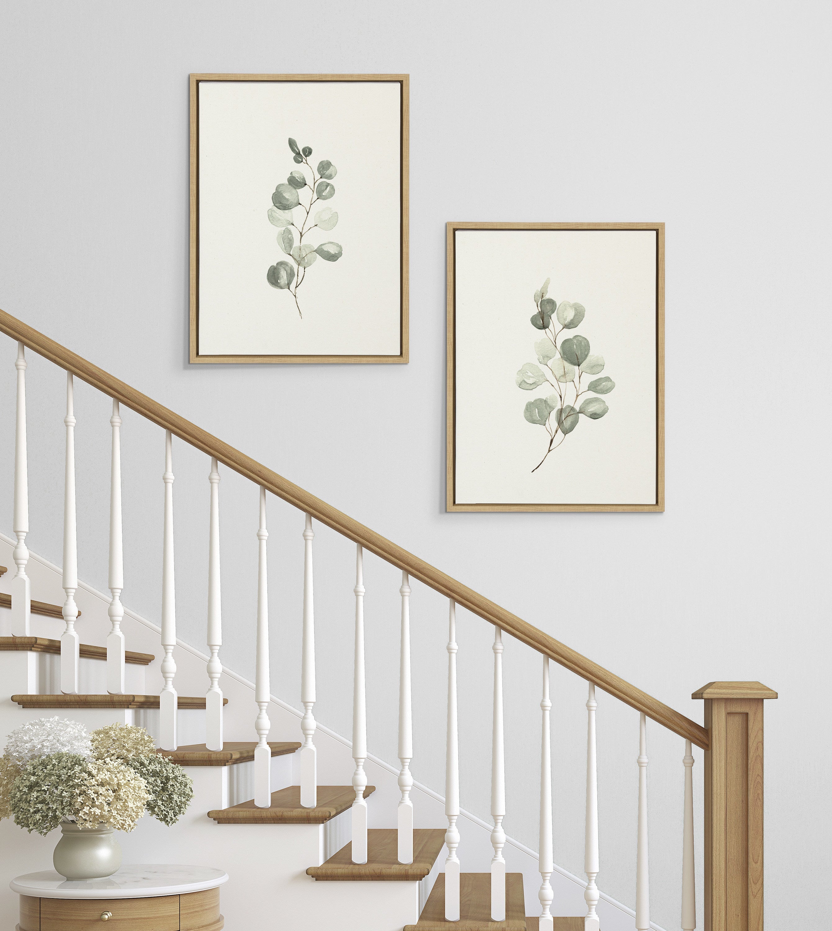 Sylvie Eucalyptus Framed Canvas Set by Maja Mitrovic of Makes My Day Happy