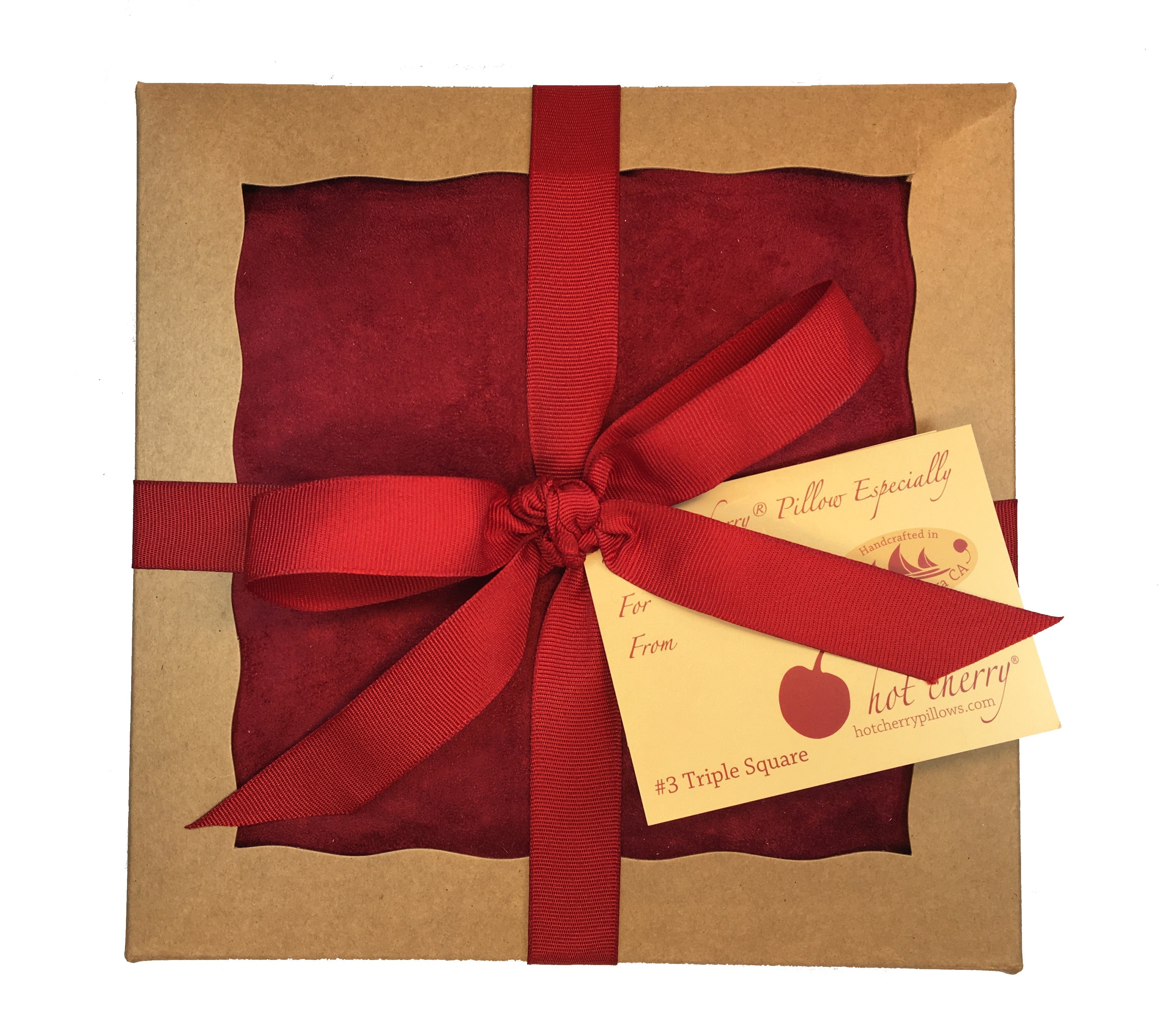 Hot Cherry Triple Square Body Pillow - Red Ultra-Suede