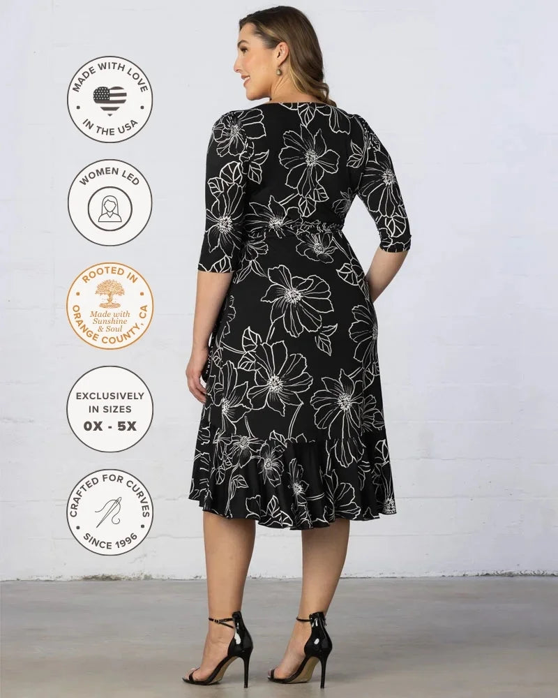 Plus Size Flirty Flounce Wrap Dress