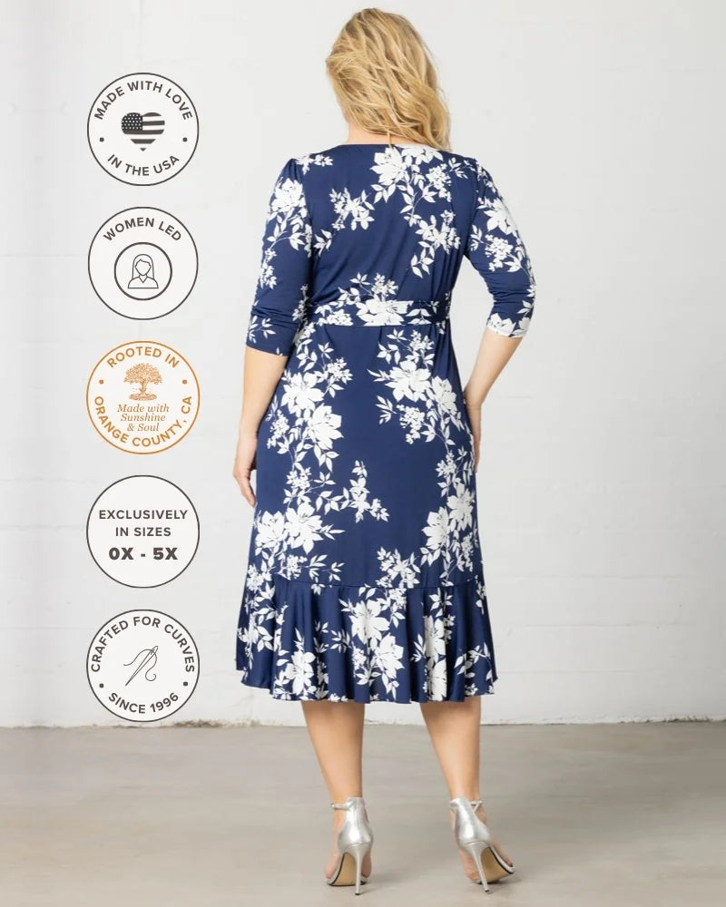 Plus Size Flirty Flounce Wrap Dress