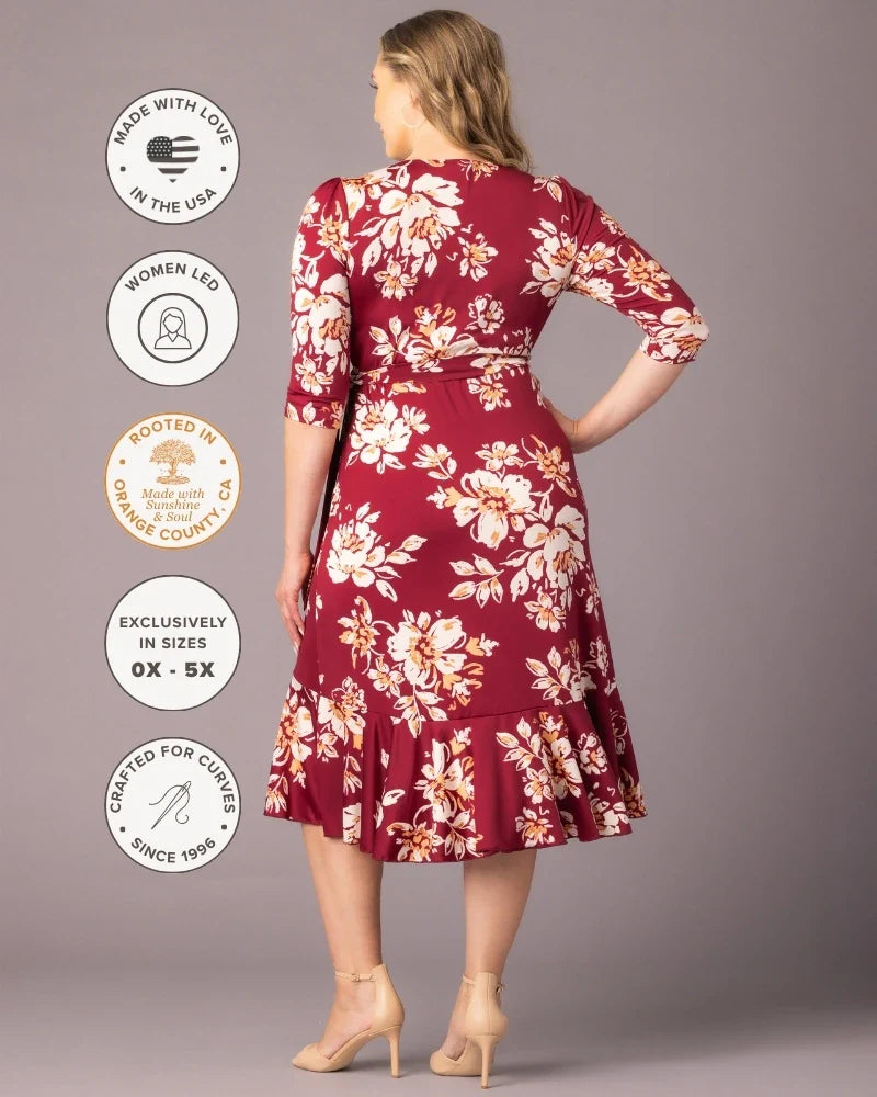 Plus Size Flirty Flounce Wrap Dress