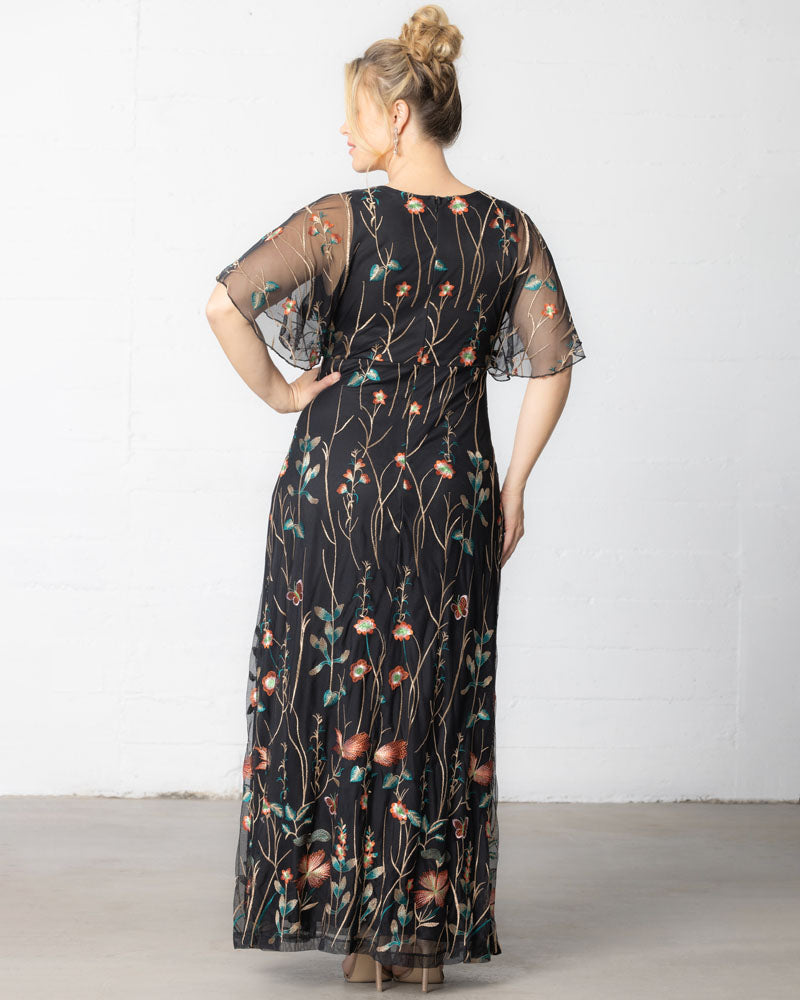 Plus Size Embroidered Elegance Evening Gown