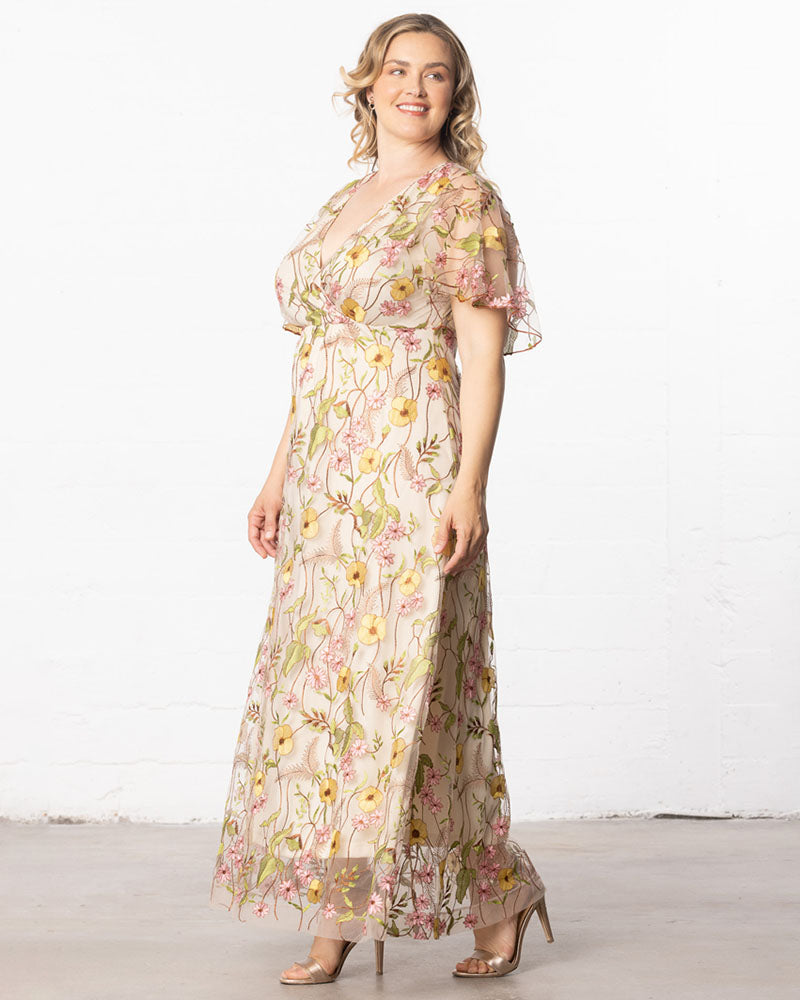 Plus Size Embroidered Elegance Evening Gown