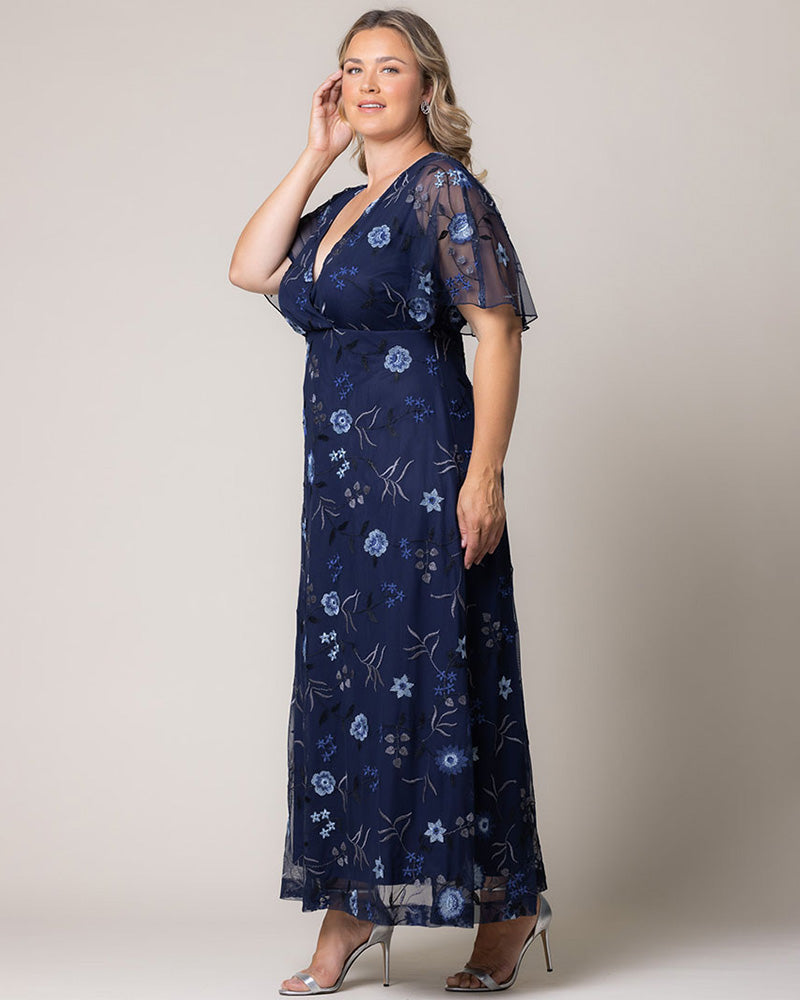 Plus Size Embroidered Elegance Evening Gown