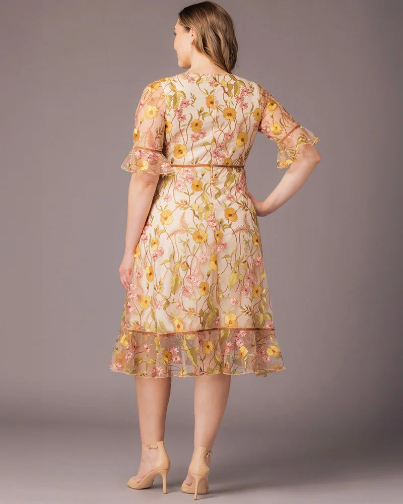 Plus Size Wildflower Embroidered Dress