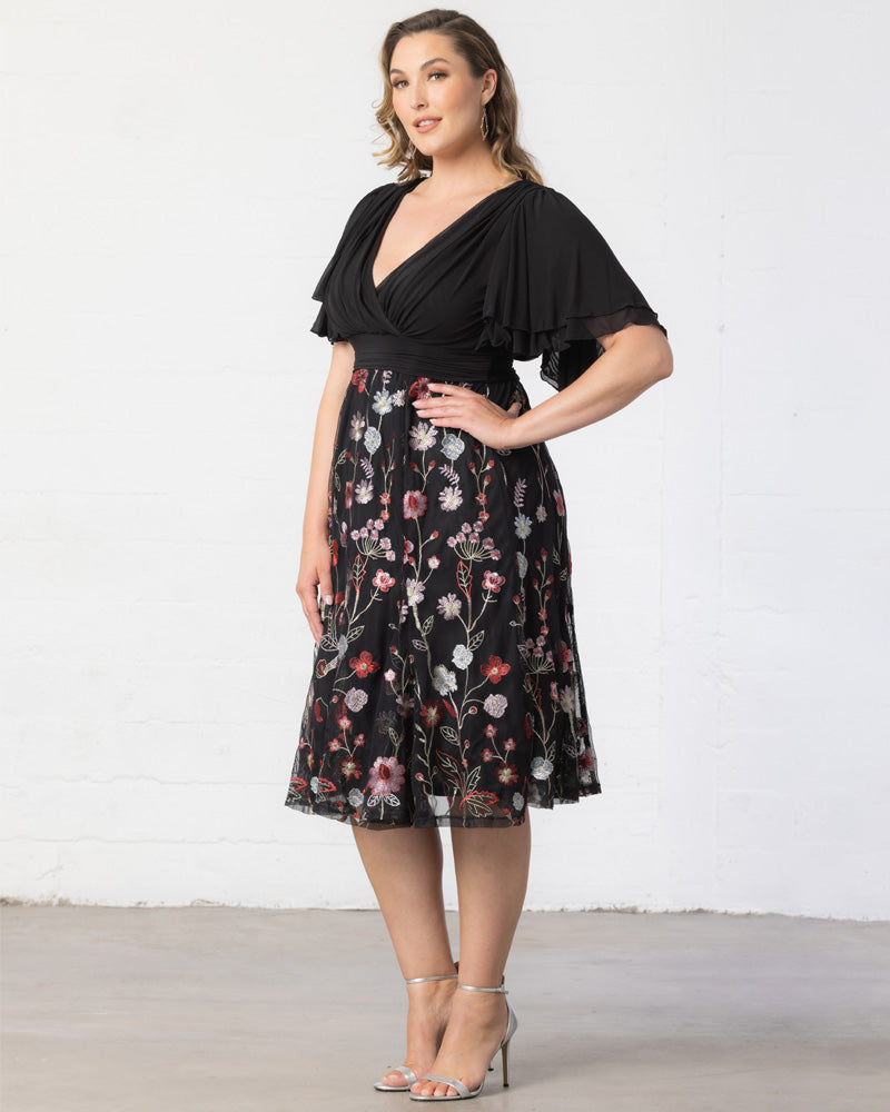 Plus Size Lillian Embroidered Cocktail Dress