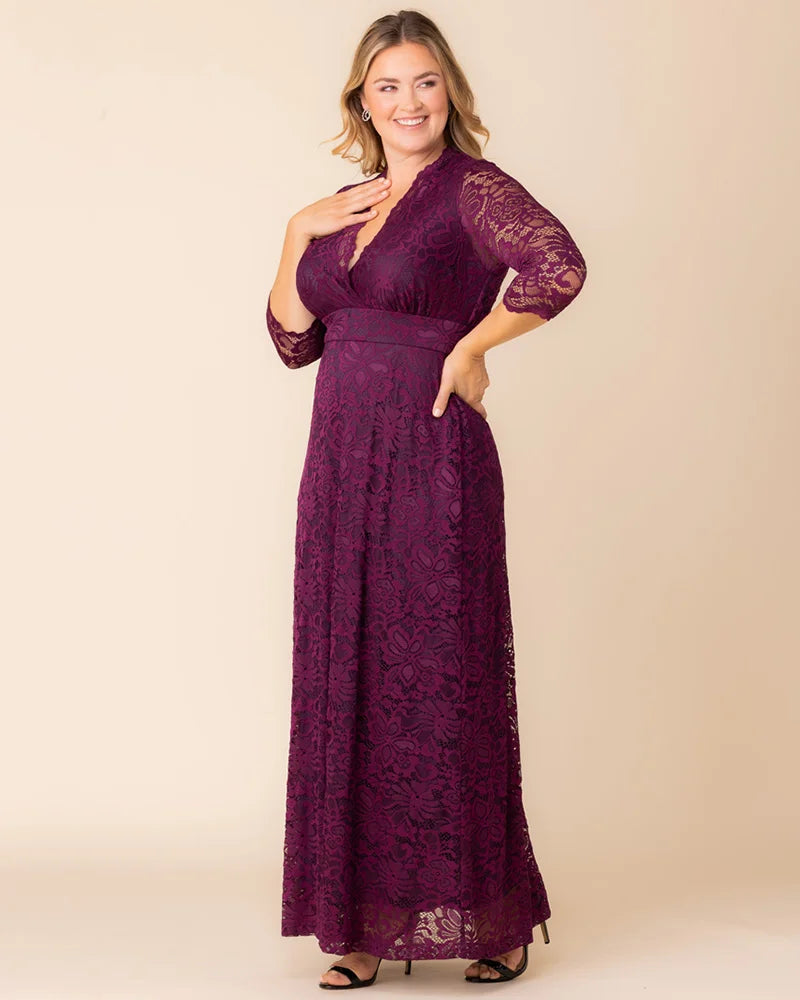 Plus Size Maria Lace Evening Gown