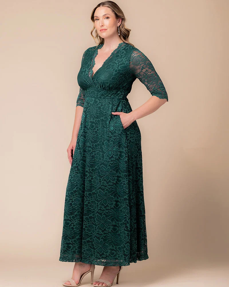 Plus Size Maria Lace Evening Gown