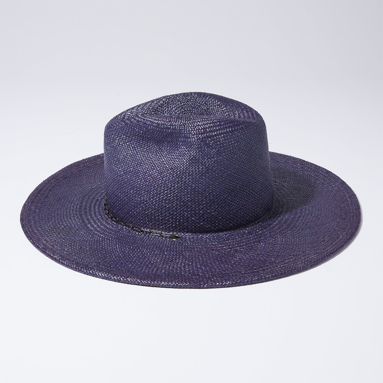 Straw Classic Hat - Neon Navy w/ Metal Trim
