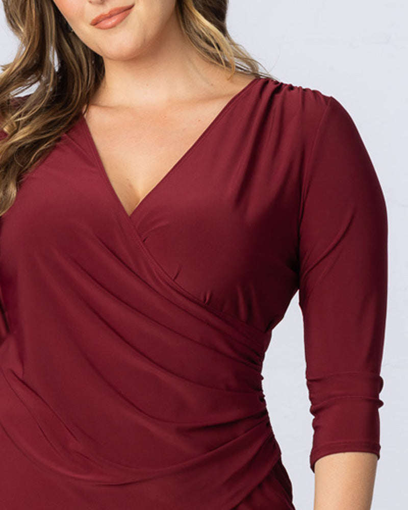 Plus Size Femme Fatale Faux Wrap Top