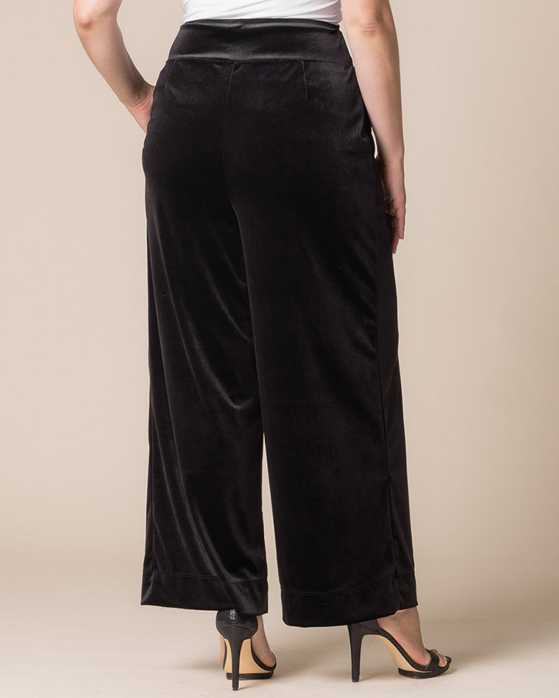 Plus Size Velvet Luxe Wide Leg Pants
