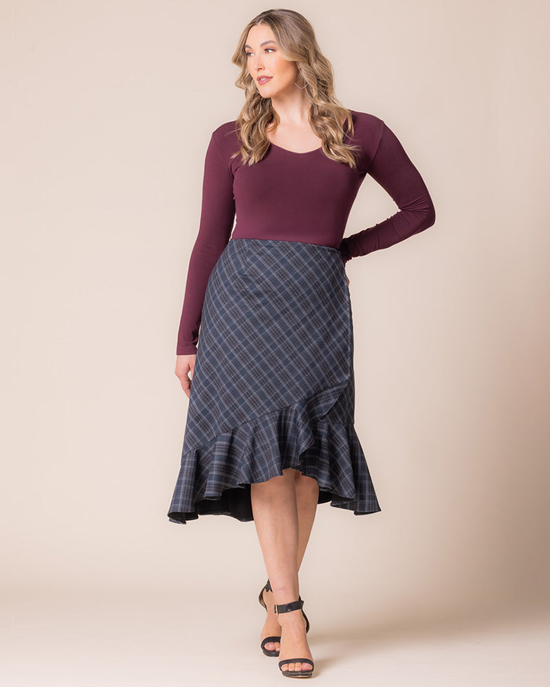 Plus Size Carina Plaid Flounce Skirt