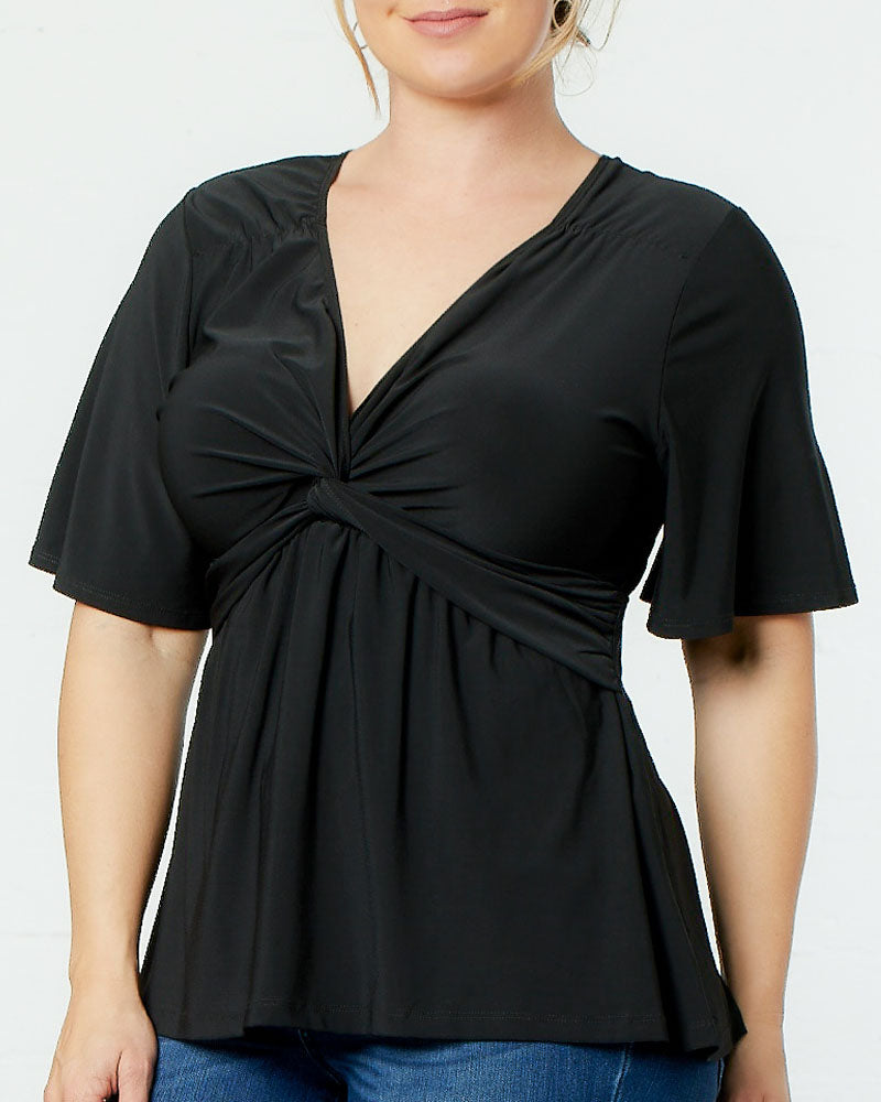 Plus Size Abby Twist Front Blouse