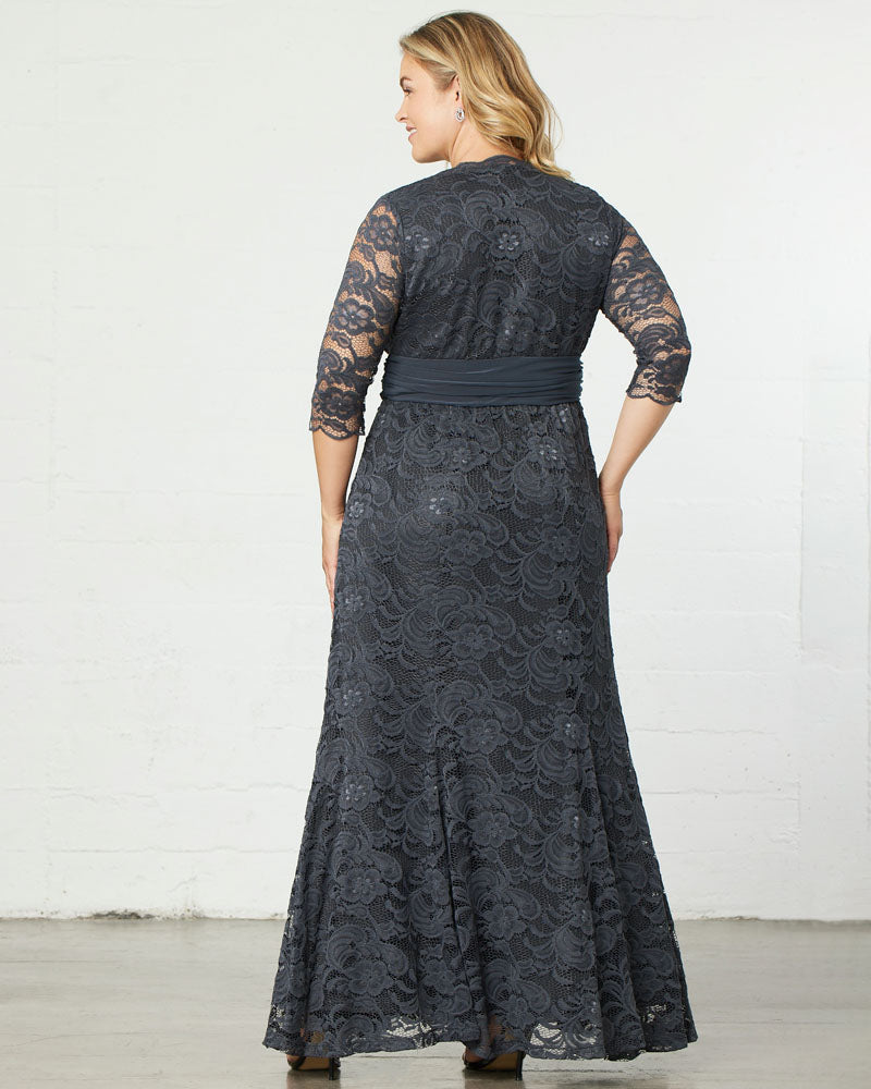 Plus Size Screen Siren Lace Evening Gown