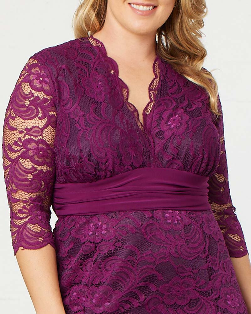 Plus Size Screen Siren Lace Evening Gown