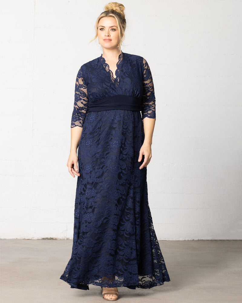 Plus Size Screen Siren Lace Evening Gown