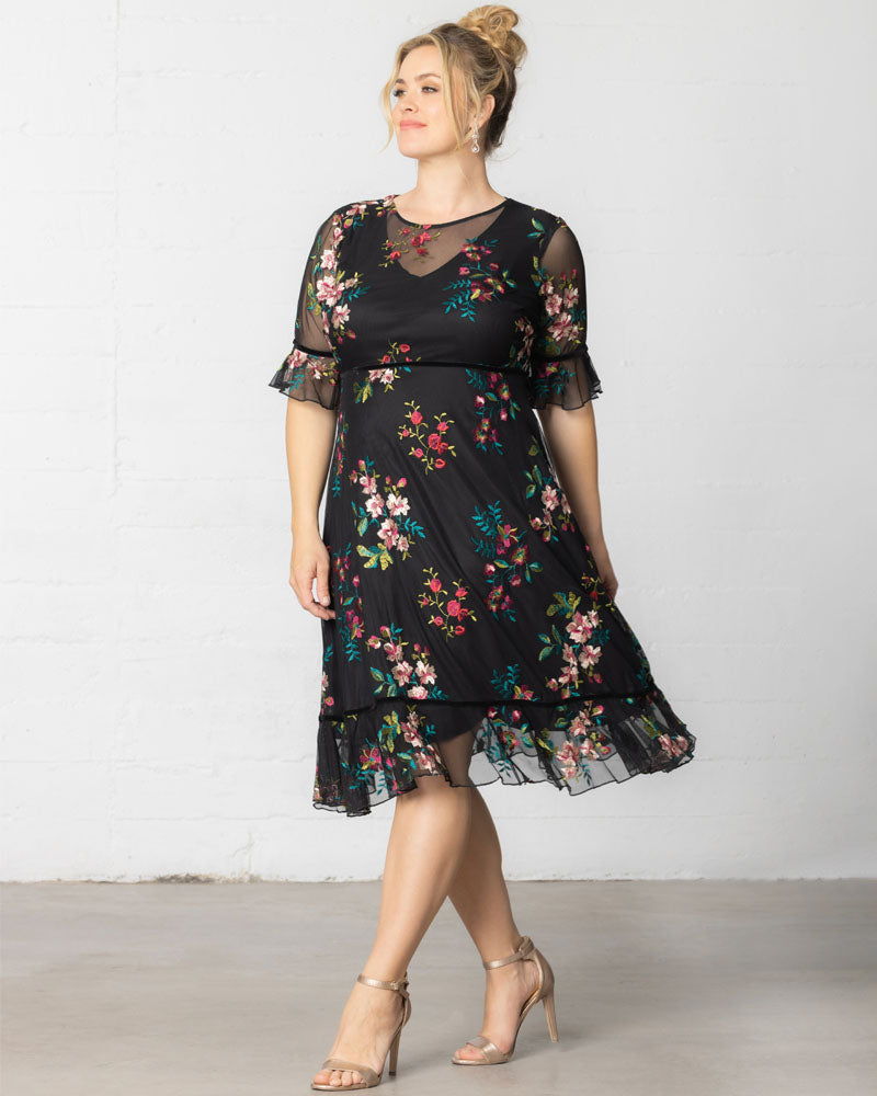 Plus Size Wildflower Embroidered Dress