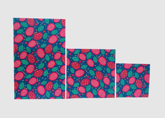 Eco-Friendly Beeswax Food Wrap - Dragonfruit Print