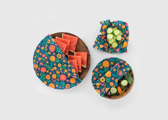 Eco-Friendly Beeswax Food Wrap - Fall Bloom Print