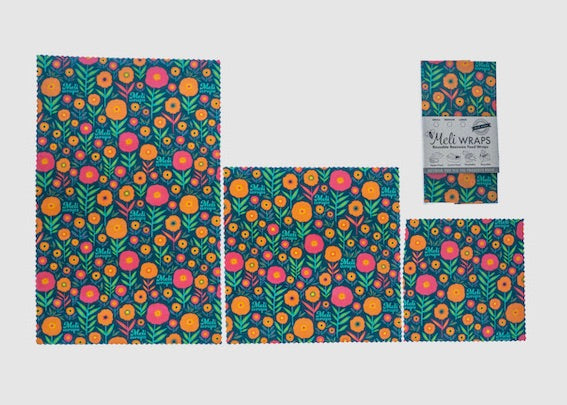 Eco-Friendly Beeswax Food Wrap - Fall Bloom Print