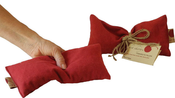 Hot Cherry Microwavable Eye Pillow - Red Denim
