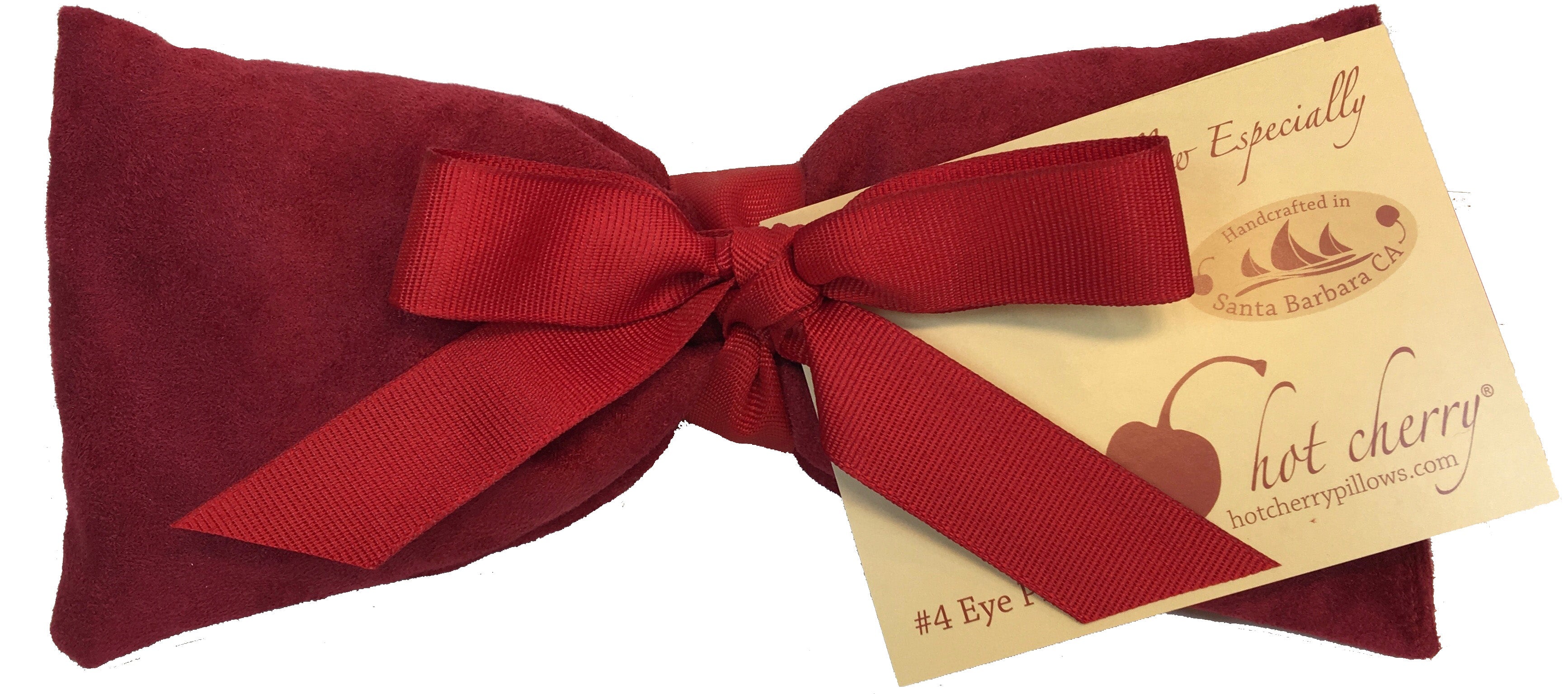 Hot Cherry Eye Pillow - Plush Red Ultra-Suede