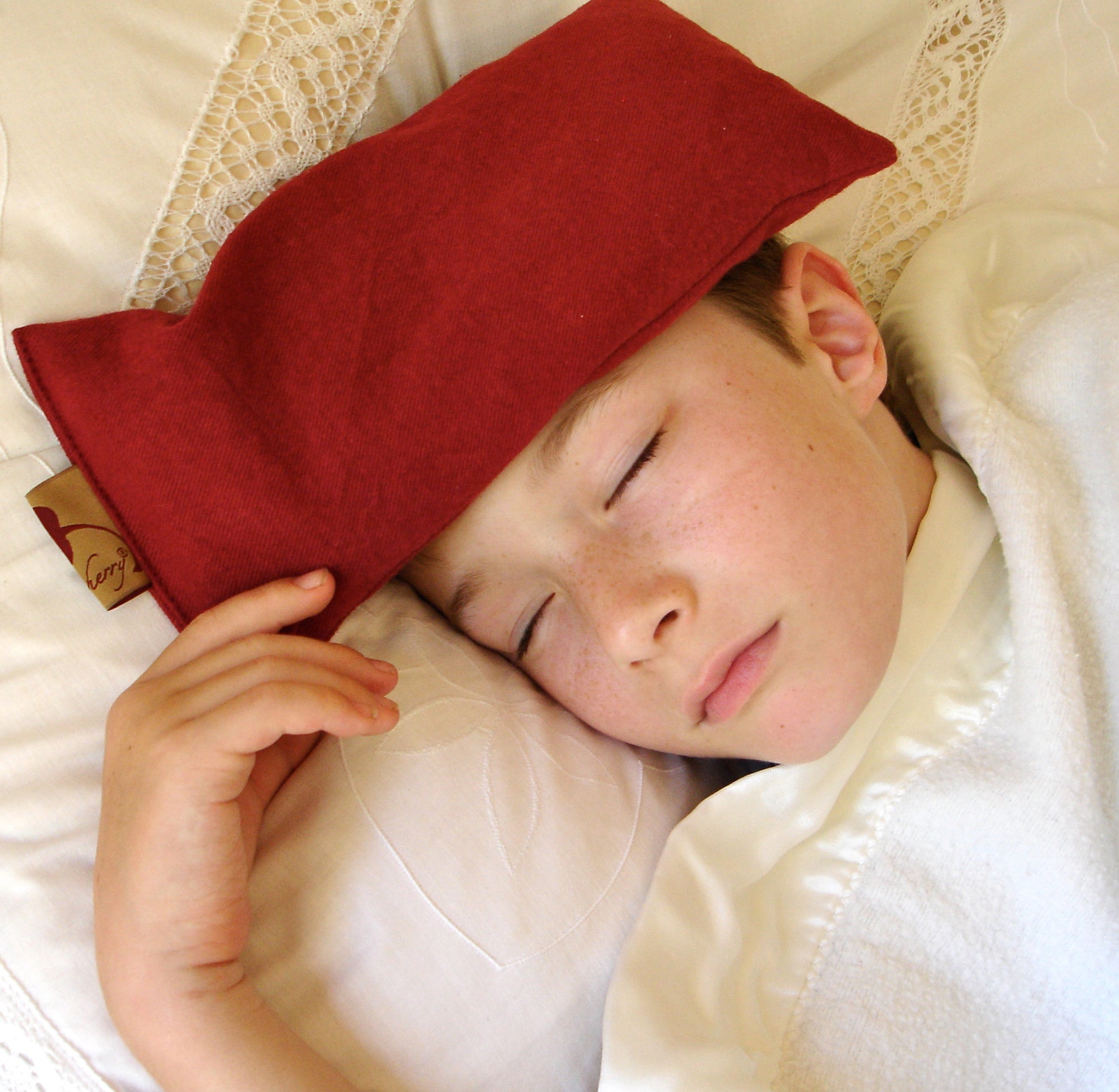 Hot Cherry Eye Pillow - Plush Red Ultra-Suede
