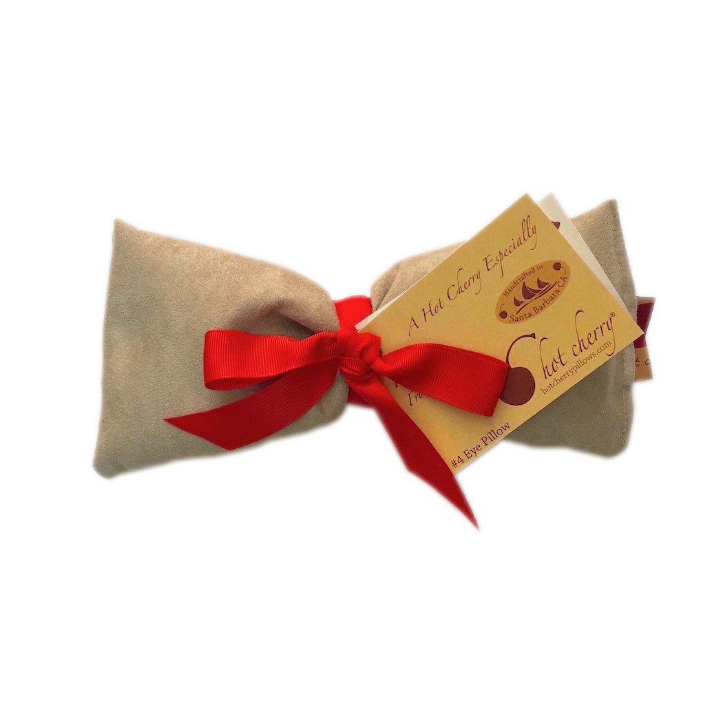 Hot Cherry Eye Pillow - Tan Ultra-Suede