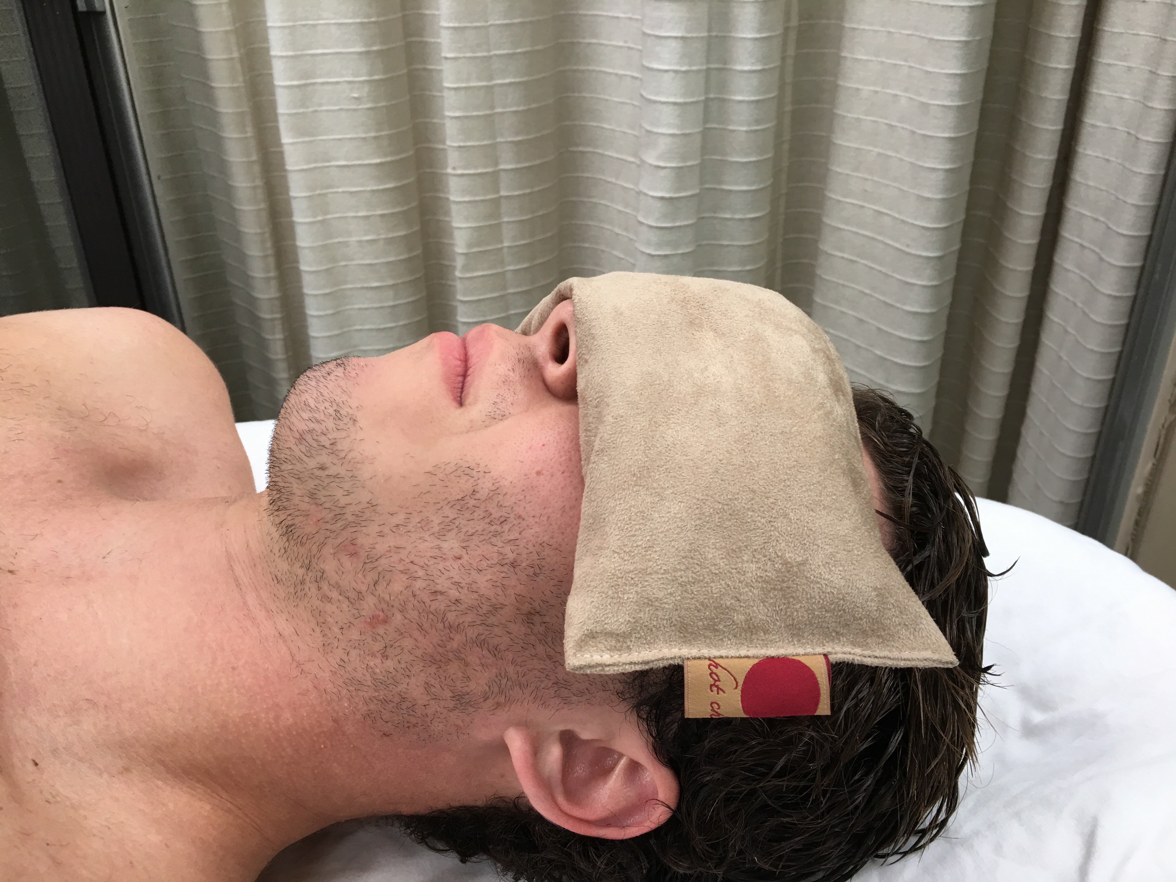 Hot Cherry Eye Pillow - Tan Ultra-Suede