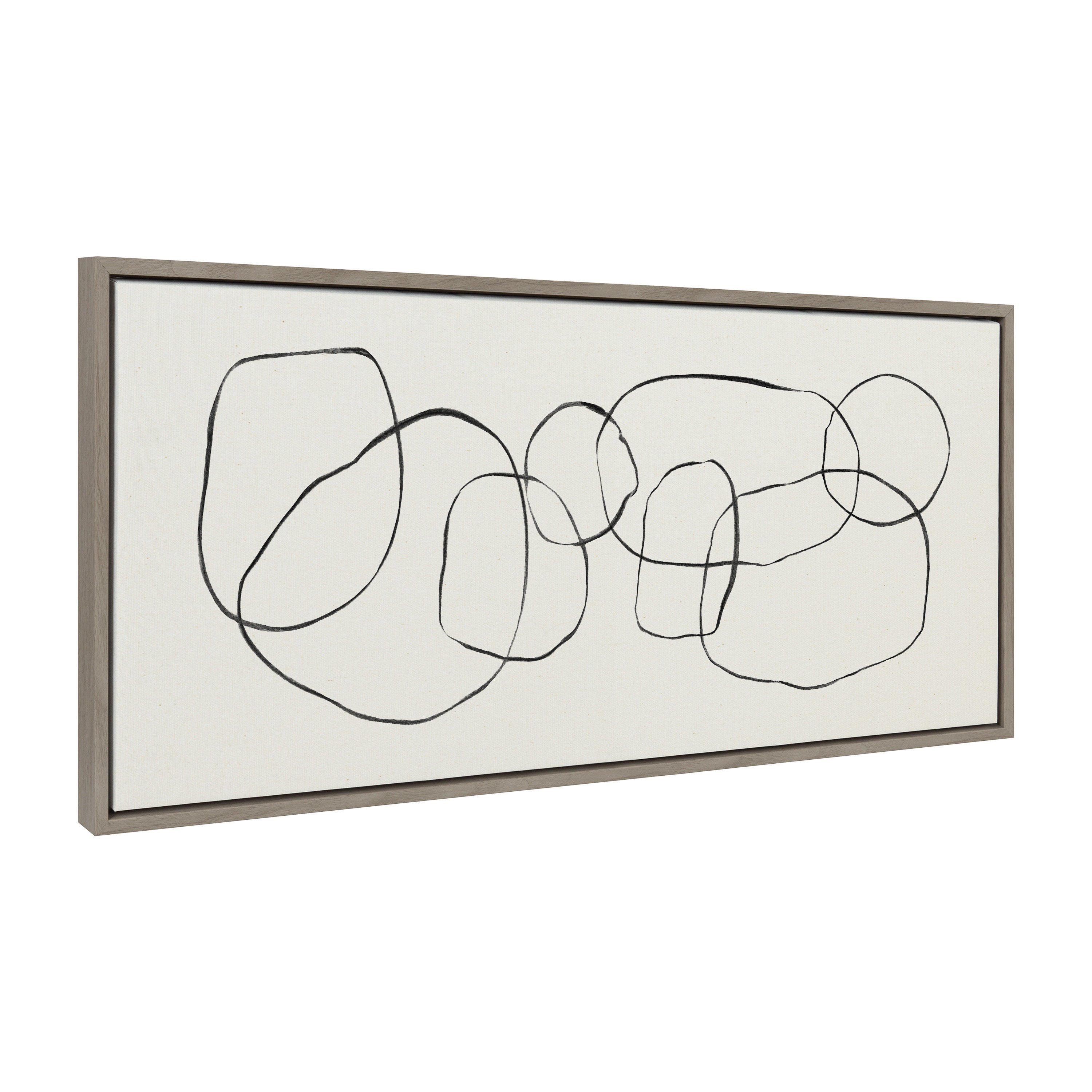 Sylvie Dancing Circles Framed Canvas by Teju Reval of SnazzyHues