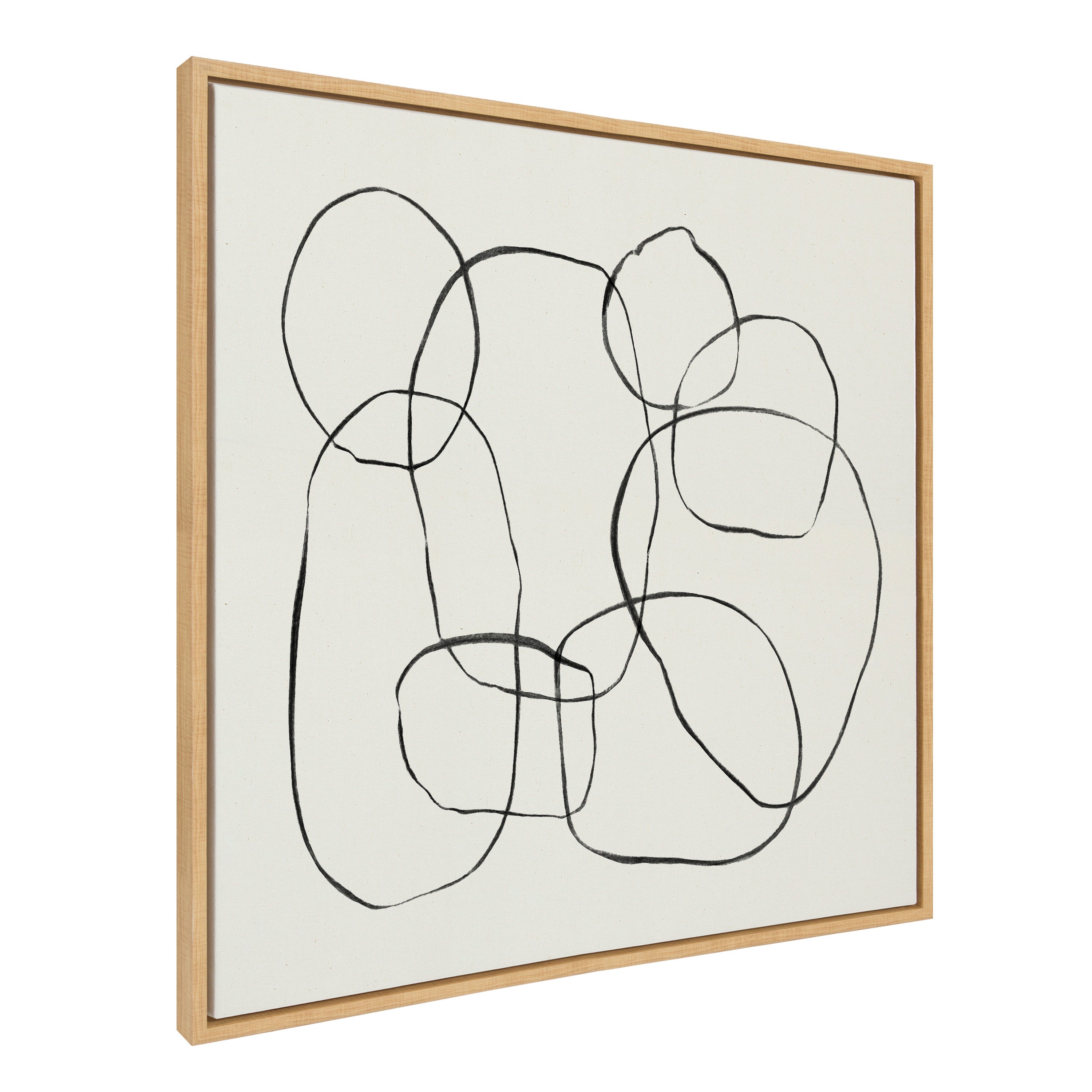 Sylvie Dancing Circles Framed Canvas by Teju Reval of SnazzyHues