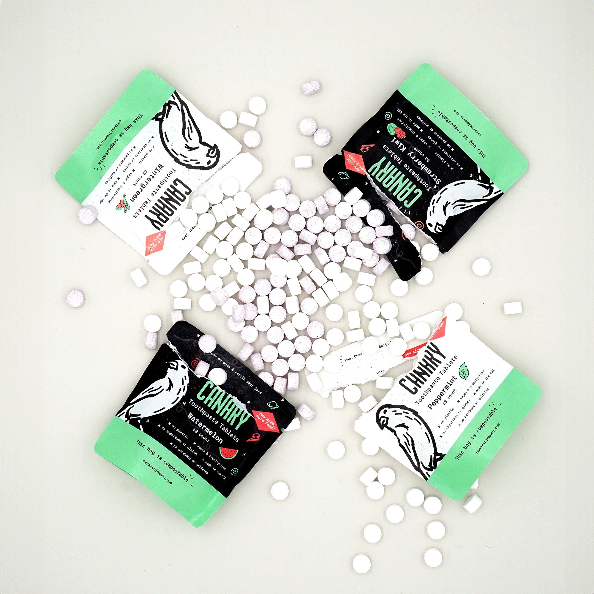 Eco-Friendly Toothpaste Tablets - 4 Pack Sample Set
