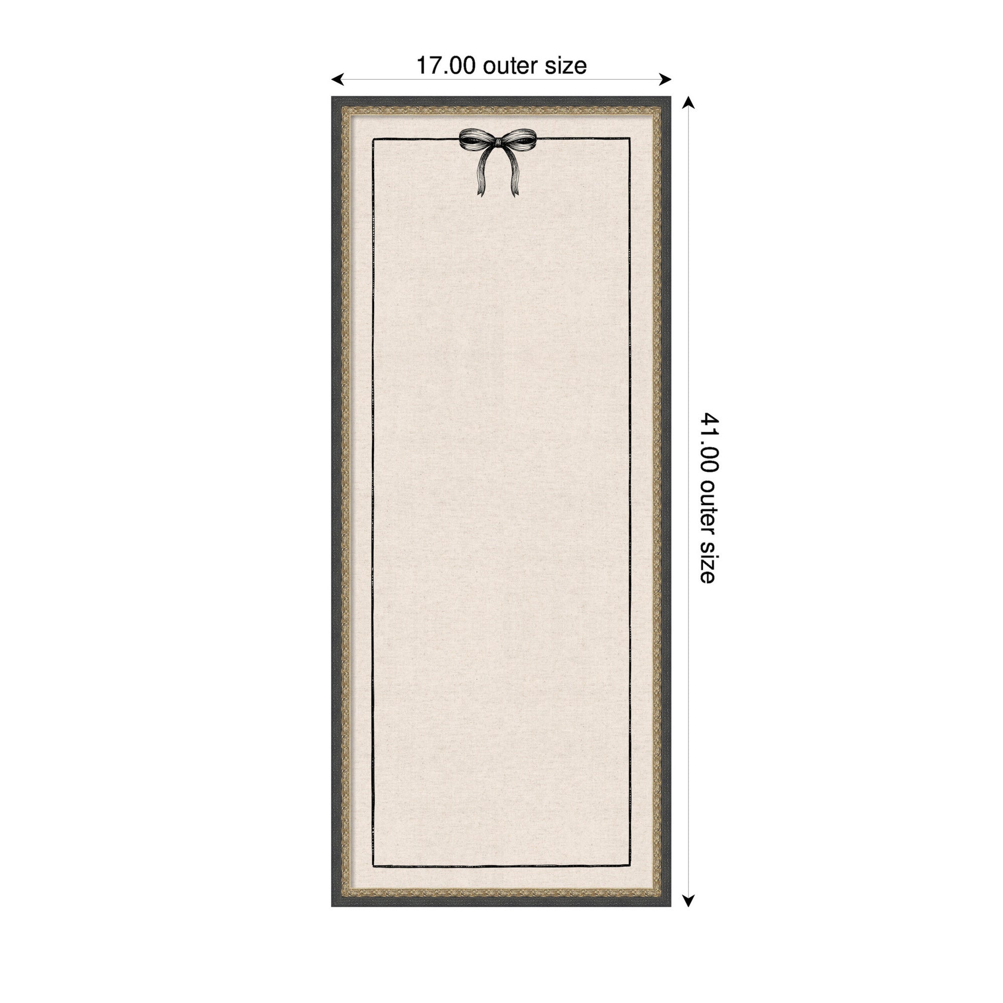 Framed Fabric Pinboard Linen Coquette Black Bow Frame Wall Organization