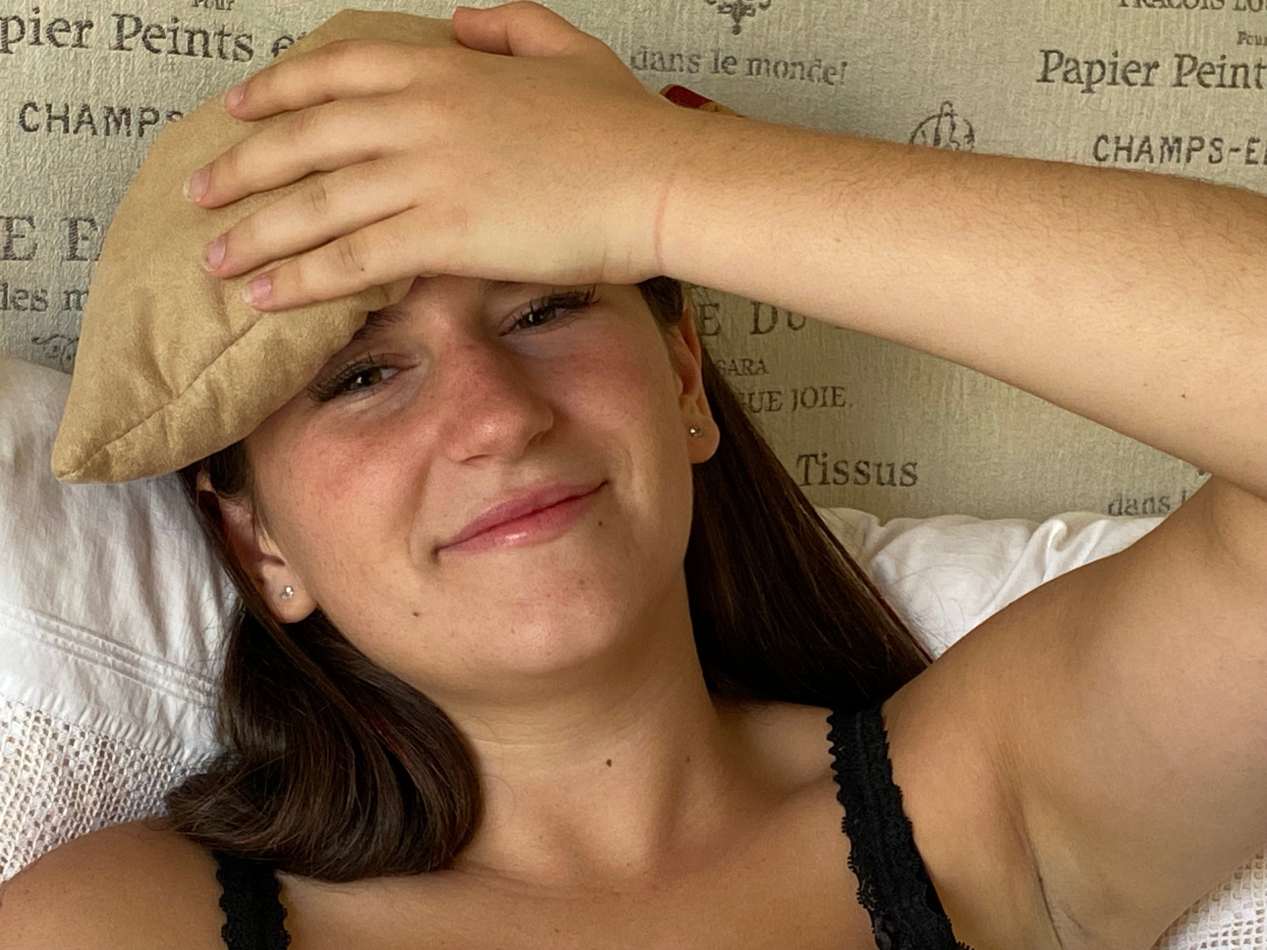 Hot Cherry Eye Pillow - Tan Ultra-Suede