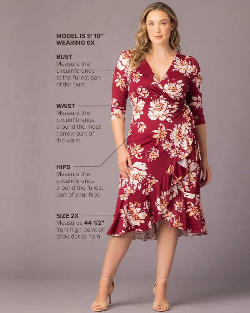 Plus Size Flirty Flounce Wrap Dress