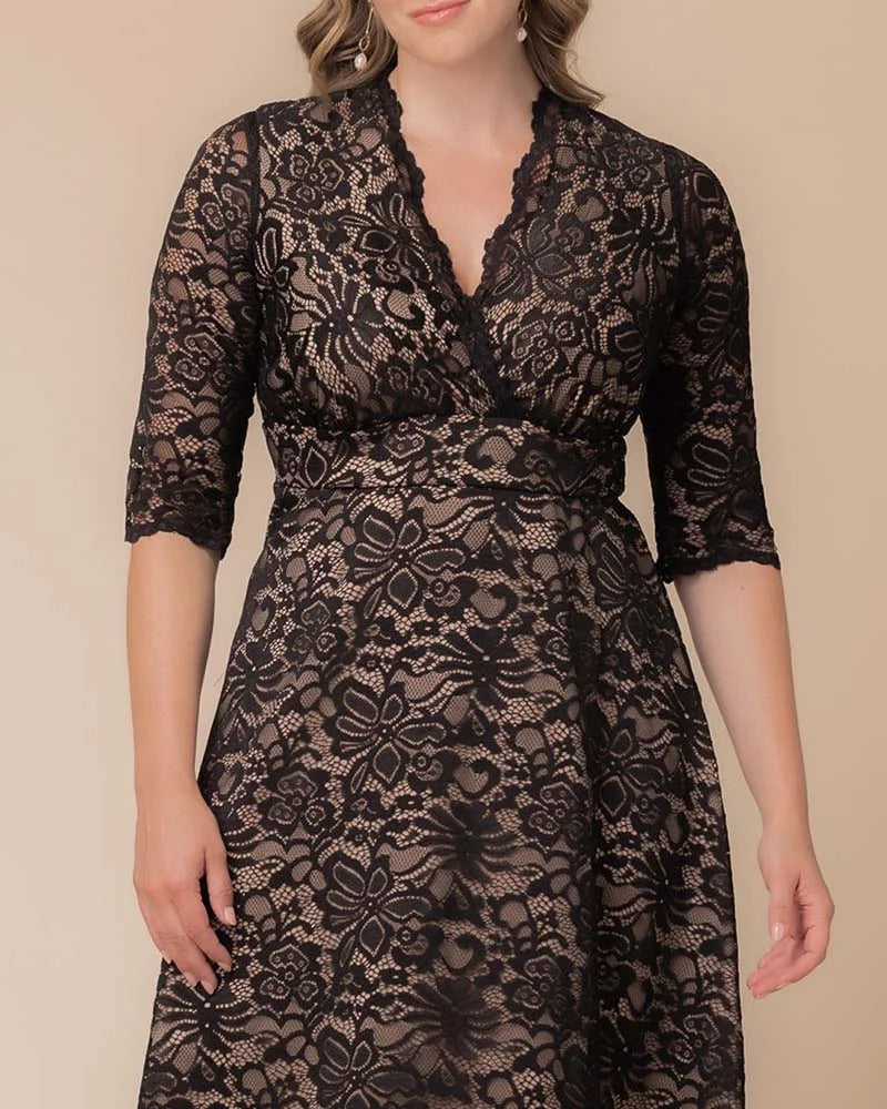 Plus Size Mademoiselle Lace Cocktail Dress